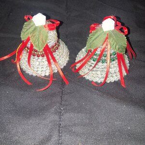 Vintage Handmade Beaded Bell Ornaments